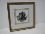 Aquarel Old House Hereford England, Ophalen of Verzenden