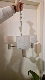 Jaren 60 Hanglamp met Kunststof Kapjes, Huis en Inrichting, Lampen | Hanglampen, Gebruikt, Vintage, Ophalen of Verzenden, Minder dan 50 cm