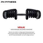 PH Fitness Verstelbare Dumbbells Set 40KG - 2 STUKS, Dumbbell, PH Fitness, Ophalen of Verzenden, Info@phfitness.nl