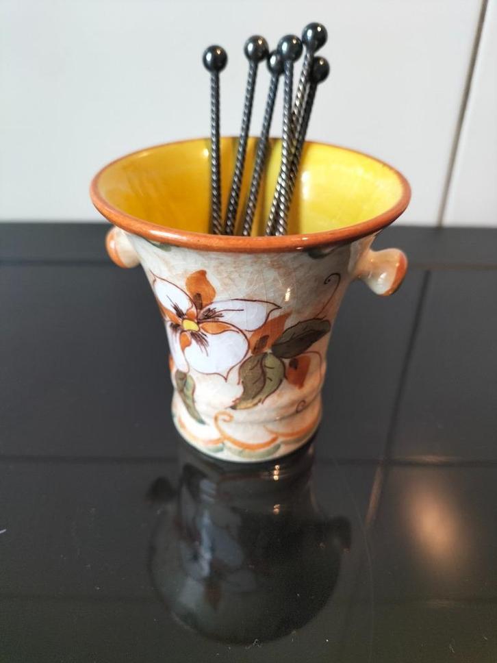 Gouda plateel lepel vaasje, Antiek en Kunst, Antiek | Keramiek en Aardewerk, Ophalen of Verzenden