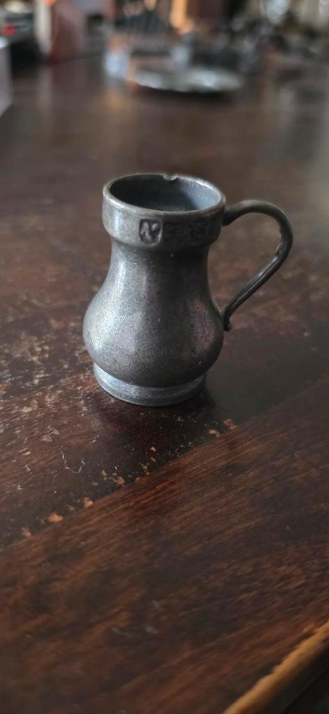 Antiek Tinnen Miniatuur Kan, Antiek en Kunst, Antiek | Tin, Ophalen