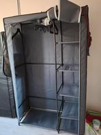 Grijze kledingkast met planken en hangruimte, Ophalen, Gebruikt, 100 tot 150 cm, Met hangruimte