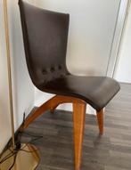 Vintage (eetkamer)stoel Swing Van Os Culemborg, Huis en Inrichting, Stoelen, Leer, Bruin, Zo goed als nieuw, Eén