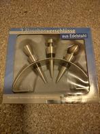 3x Wijnfles Afsluiters - Edelstaal, Ophalen of Verzenden