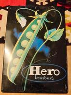 Oud reclamebord Hero conserven - 27x40 cm Prijsverlaging, Ophalen of Verzenden