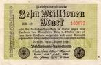 bankbiljet:  Duitsland 10.000.000 Mark   (1923), Postzegels en Munten, Verzenden, Duitsland, Los biljet