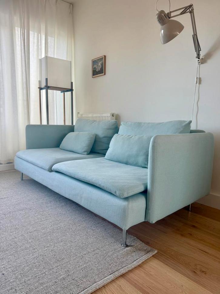 Ikea Söderhamn 3 zits bank licht blauw, Huis en Inrichting, Banken | Sofa's en Chaises Longues, Gebruikt, Tweepersoons, 75 tot 100 cm