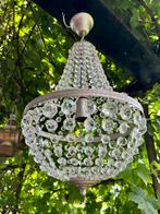 Vintage kristal kroonluchter, Ophalen of Verzenden, Zo goed als nieuw, Glas, Vintage design hollywood regency modern