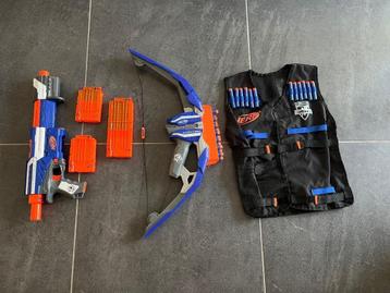 Nerf gun, boog en vest beschikbaar voor biedingen