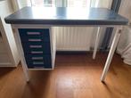 Vintage metalen bureau (jaren 70) linoleum blad (50x90), Huis en Inrichting, Ophalen, Gebruikt