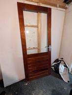Houten deur met glas 211,5x88x4 cm, Doe-het-zelf en Verbouw, Deuren en Horren, Ophalen, Binnendeur, 200 tot 215 cm