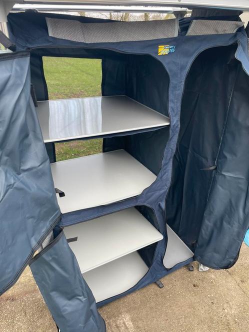Camtravel opvouwbare kast met schappen en hanggedeelte, Caravans en Kamperen, Kampeermeubelen, Zo goed als nieuw, Campingkast