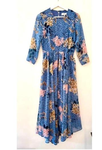 We are kindred lange beeldige blauwe jurk 36 chcs VINTAGE beschikbaar voor biedingen