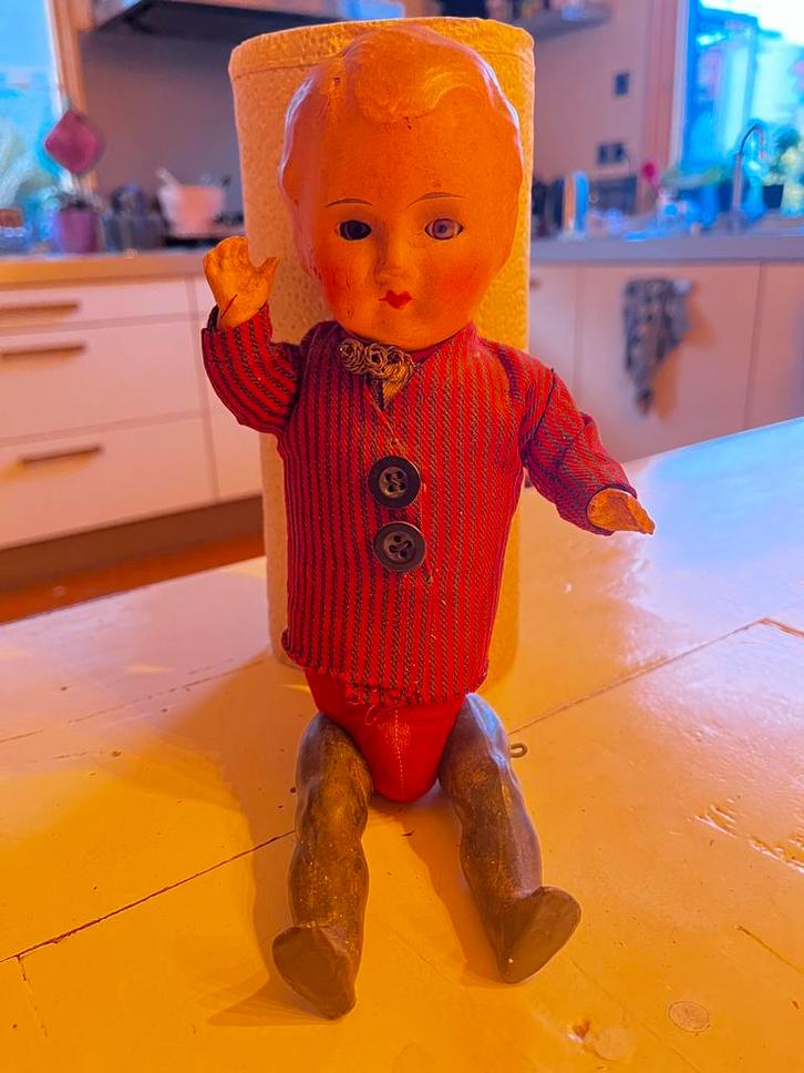 Antieke marionet(?)pop met houten benen, Antiek en Kunst, Antiek | Speelgoed, Ophalen of Verzenden
