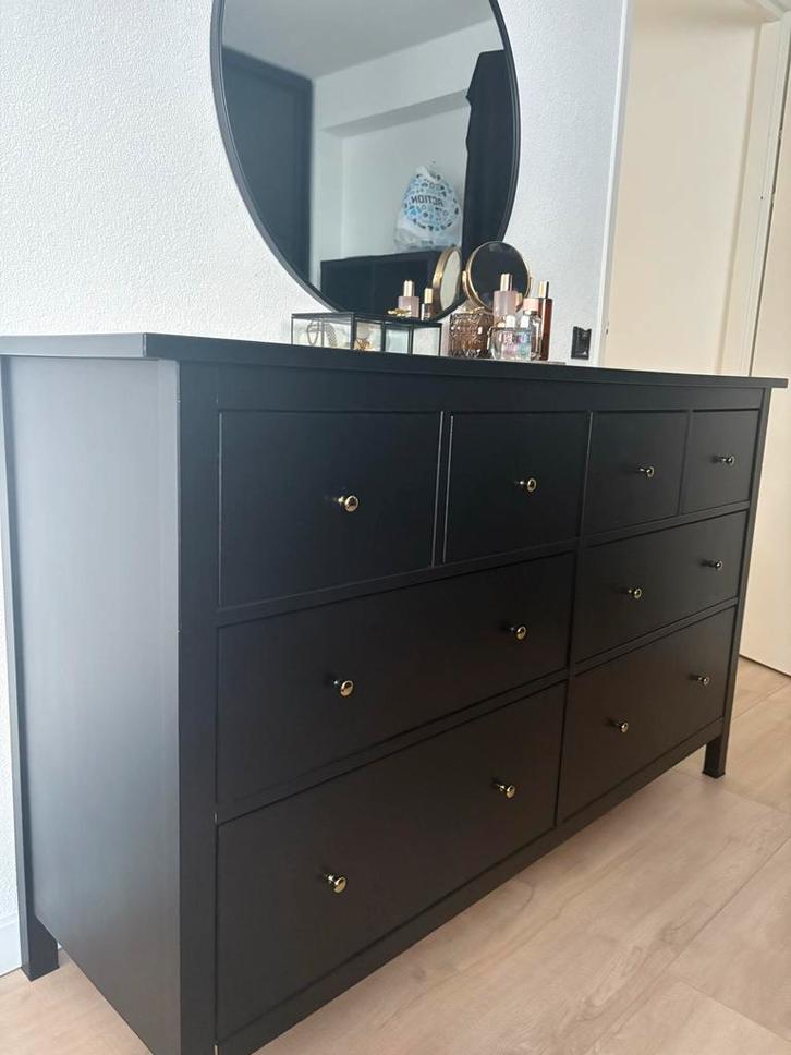 Ikea Hemnes Kast - Zwart, Huis en Inrichting, Kasten | Dressoirs, Gebruikt, 100 tot 150 cm, 25 tot 50 cm, Met lade(s), Grenenhout
