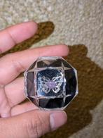 Amethyst vlinder ring stainless steal, Ophalen of Verzenden, Zo goed als nieuw, Dame