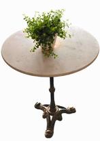 Vintage ronde marmeren tuintafel met gietijzeren onderstel, Ophalen, Gebruikt, Nvt, Nvt