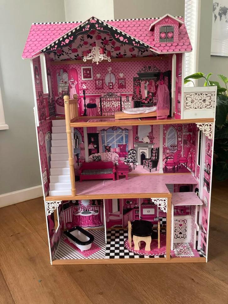 Barbie Poppenhuis met Accessoires, Kinderen en Baby's, Speelgoed | Poppenhuizen, Zo goed als nieuw, Poppenhuis, Ophalen