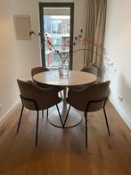 Ronde witte eettafel, Huis en Inrichting, Ophalen, Gebruikt, Rond, Vier personen