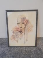 Geborduurd Schilderij Sarah Moon met Lijst, Ophalen of Verzenden