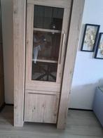Mooie vitrinekast grijs eiken, Ophalen, Overige materialen, Met deur(en), 200 cm of meer