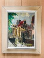 J. Kelderman - Kippenbrug Edam - Olieverf, Antiek en Kunst, Kunst | Schilderijen | Klassiek, Ophalen of Verzenden