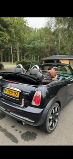 Mini 1.6 16V Cooper Cabrio 2008 Zwart Sidewalk, Auto's, Voorwielaandrijving, Zwart, 4 cilinders, Cabriolet