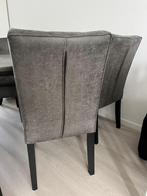 6 ZGAN grijze mild leren eetkamerstoelen, Huis en Inrichting, Ophalen, Zo goed als nieuw, 6 tot 8 stoelen