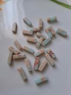 Natuursteen kralen staafjes blauw crème 26 stuks, Ophalen of Verzenden, Nieuw, Kraal