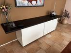 Dressoir 270cm breed 57 diep en 77 hoog wit wengé, Ophalen, Gebruikt, 200 cm of meer, 50 tot 75 cm