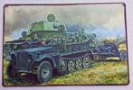 Duitse Tank en halftrack Metalen Wandbord Poster ss, Verzamelen, Militaria | Tweede Wereldoorlog, Overige typen, Verzenden