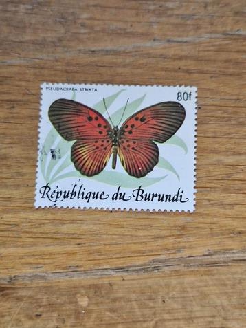 burundi gestempeld dieren vlinders met opdruk 1989 en nog 1 beschikbaar voor biedingen