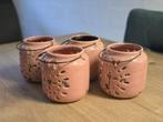 4 stuks aardewerk kleur potten – los of als set, decoratief, Ophalen of Verzenden, Gebruikt