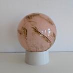 Roze gemarmerde vintage bollamp Art deco. Marmer look glas, Ophalen of Verzenden, Glas