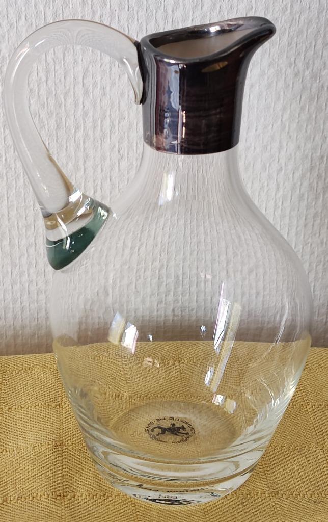 Prachtig karafje van 15 cm met verzilverde hals, Antiek en Kunst, Antiek | Glas en Kristal, Ophalen of Verzenden