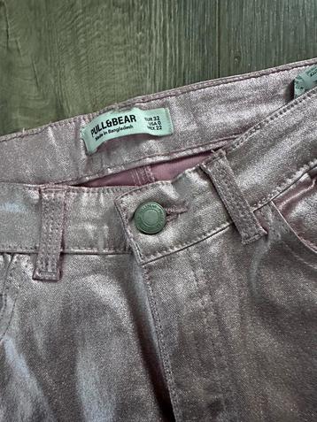 Pull&Bear Glitter Roze Broek Maat 32 beschikbaar voor biedingen