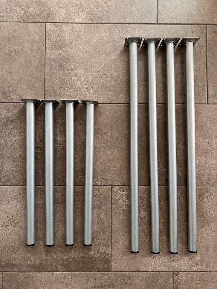 8 tafelpoten Ikea, Huis en Inrichting, Tafelonderdelen, Gebruikt, Tafelpoot, 50 tot 100 cm, Minder dan 50 cm, Rond, Metaal, Ophalen of Verzenden