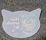 Raamsticker Kat / Hier waak ik  - inclusief verzendkosten, Verzamelen, Ophalen of Verzenden, Nieuw