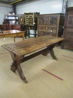 Oer 11639 vroeg 19e eeuwse eikenhouten schragen tafel, Ophalen
