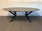 Ovale eettafel HPL antraciet 220x100, 100 tot 150 cm, 200 cm of meer, Ophalen of Verzenden, Zo goed als nieuw