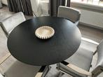 Zwarte ronde eettafel rond diameter 120cm 4 personen, Ophalen, Gebruikt, 100 tot 150 cm, Rond