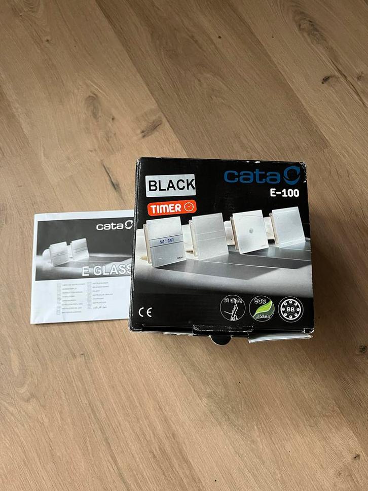 Cata E-100 timer zwart wc/ badkamer ventilatie, Doe-het-zelf en Verbouw, Ventilatie en Afzuiging, Nieuw, Ventilator, Ophalen of Verzenden