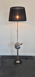 Chroom staande lamp met schippers klok., Ophalen, Gebruikt, Old salor, Metaal