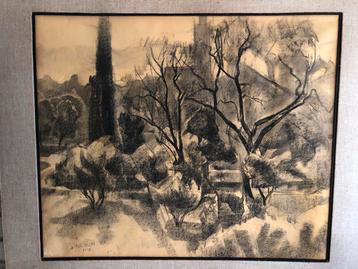 Houtskooltekening 1939 beschikbaar voor biedingen