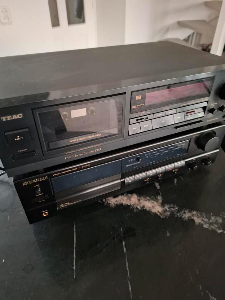 Vintage Cassettedeck TEAC & Sansui, Audio, Tv en Foto, Cassettedecks, Dubbel, Overige merken, Auto-reverse, Tape counter, Ophalen of Verzenden