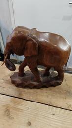 Houten Aziatische Vintage Olifant, Ophalen of Verzenden