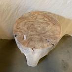 Boomstam bijzettafel krukje – teak - 30 x 30 cm - TTM Wonen, Www.ttmwonen.nl, Nieuw, Ophalen of Verzenden, Info@ttmwonen.nl