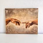 Handgeschilderd Schilderij op Canvas | De Schepping van Adam, Antiek en Kunst, Ophalen of Verzenden