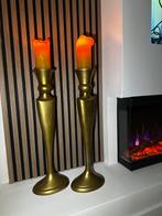 Luxe Gouden Kandelaars - Eichholtz Stijl, 50 tot 75 cm, Ophalen of Verzenden, Zo goed als nieuw, Metaal