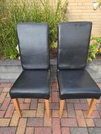 Gratis.  2x leren eetkamer stoelen, Huis en Inrichting, Ophalen, Zo goed als nieuw